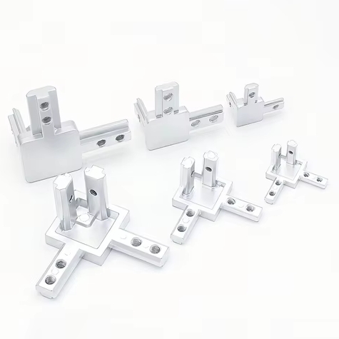 Aluminum extrusions with three-way end angles
