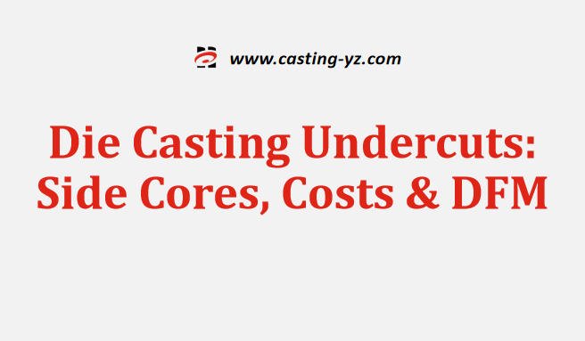 Die Casting Undercuts Side Cores Costs DFM